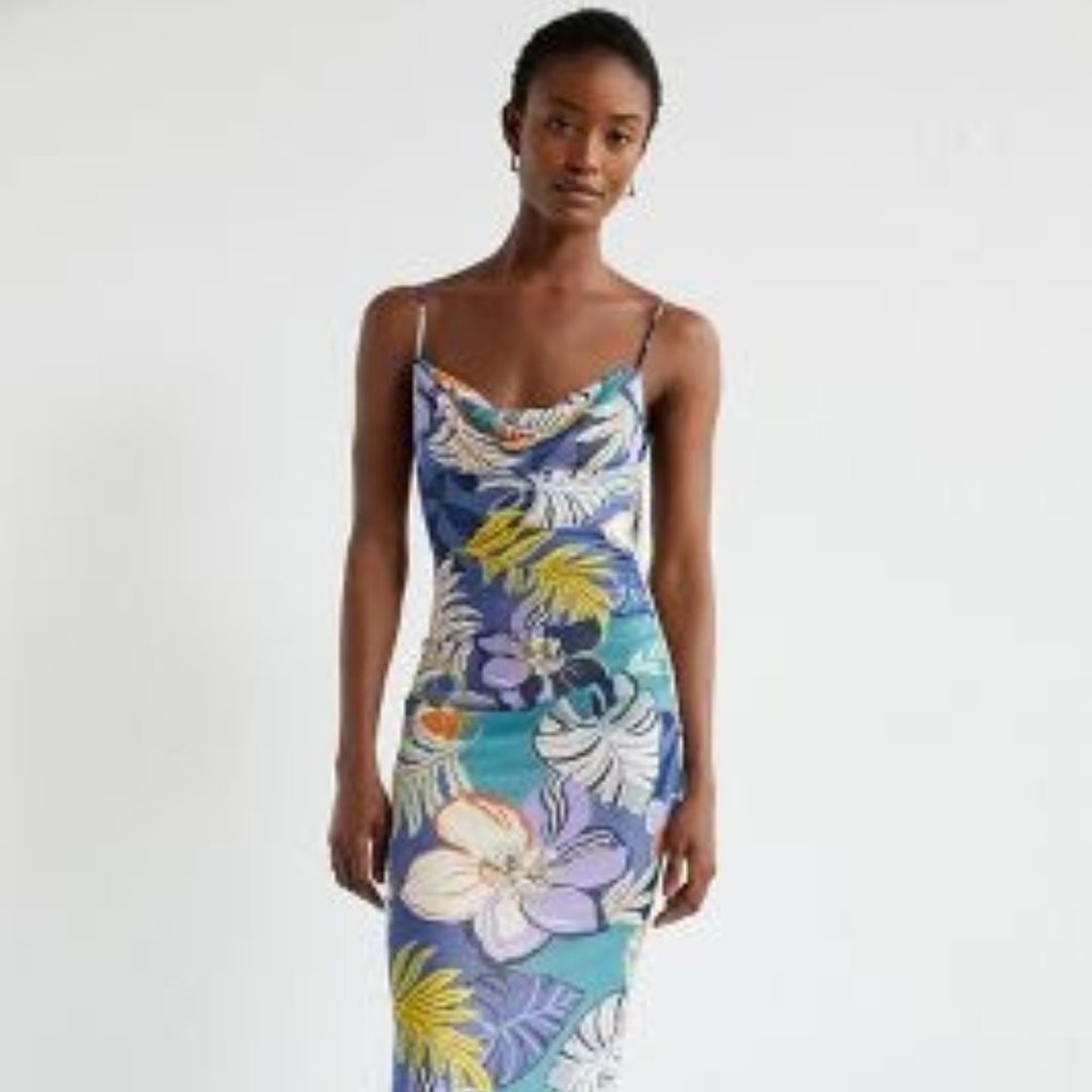 NWT Anthropologie Cowl Neck Maxi Dress XS